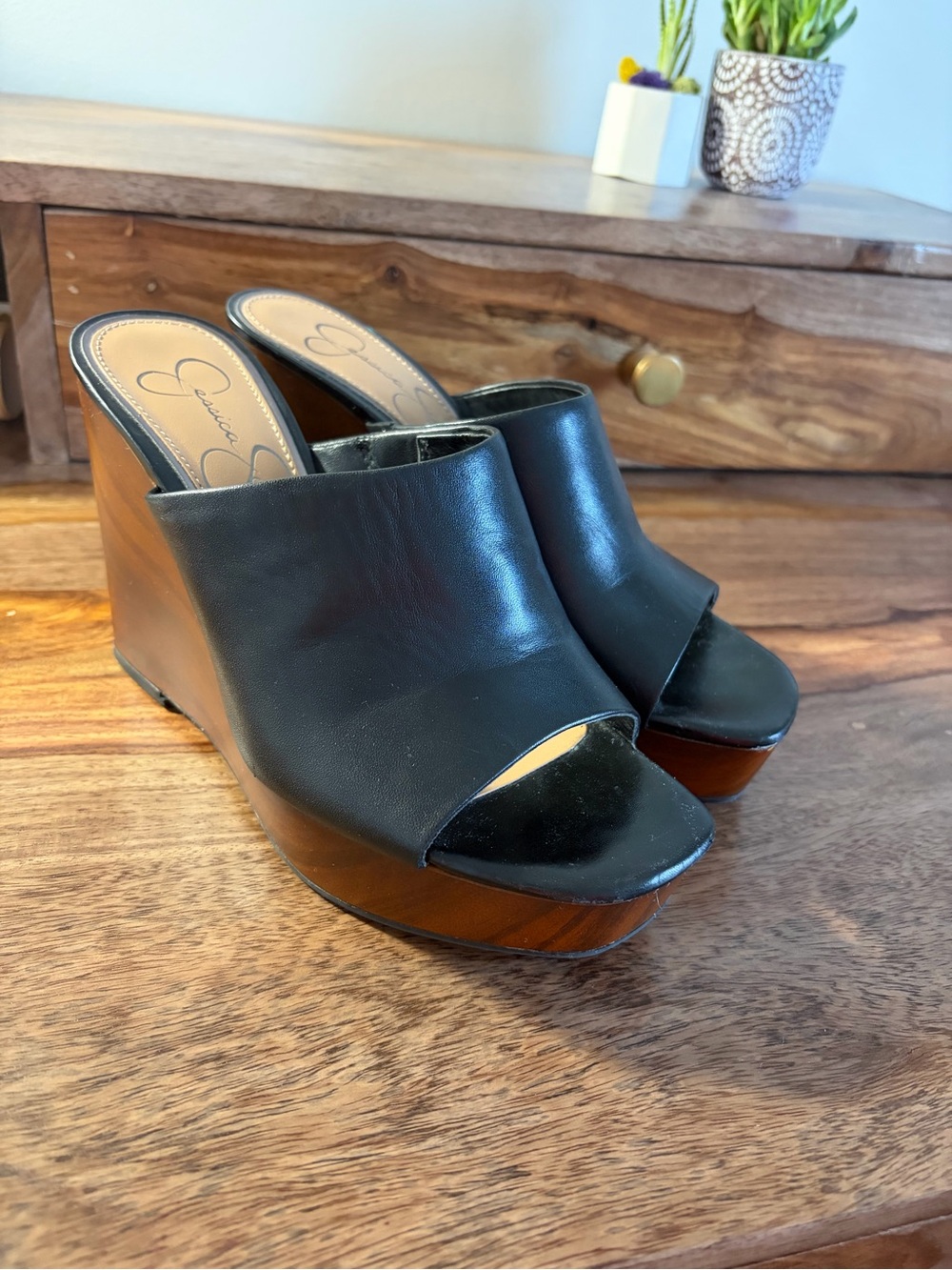 Jessica Simpson Shantelle Black Platform Sandal Size 6